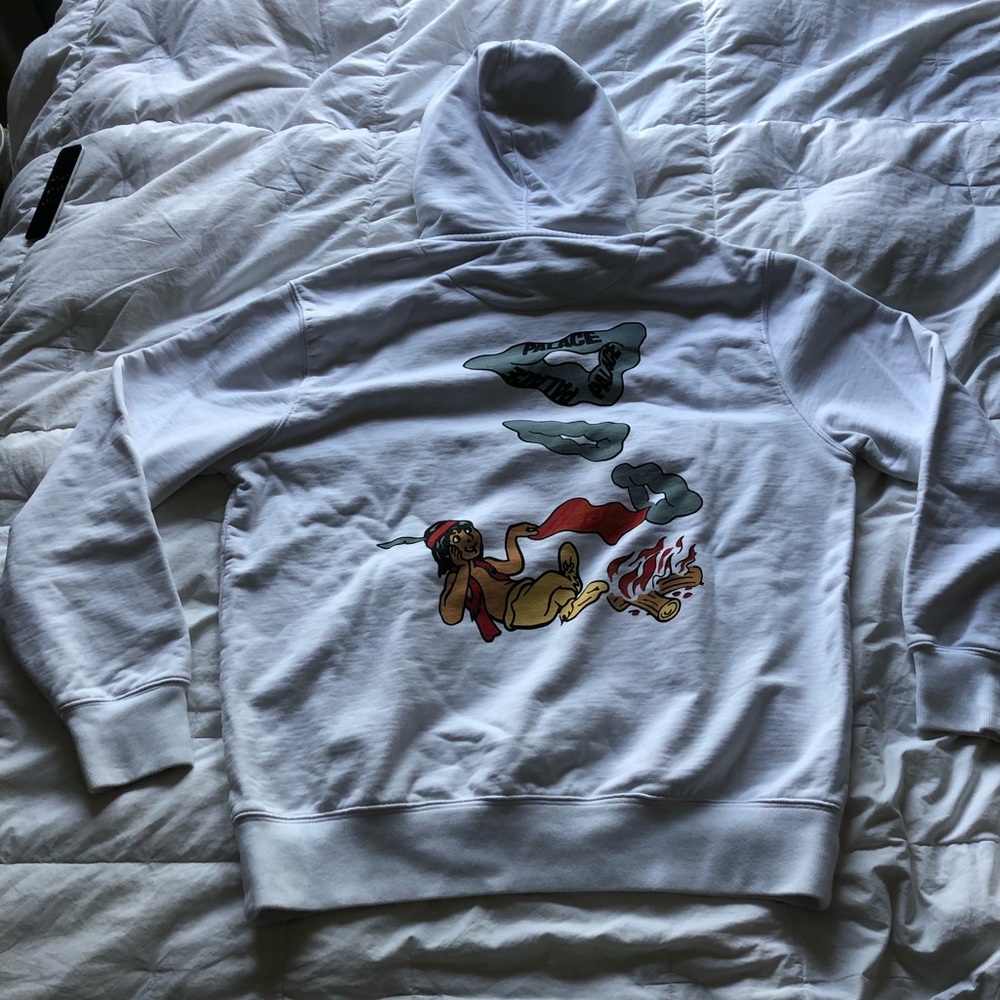 Palace Smoke Sig Hoodie White
